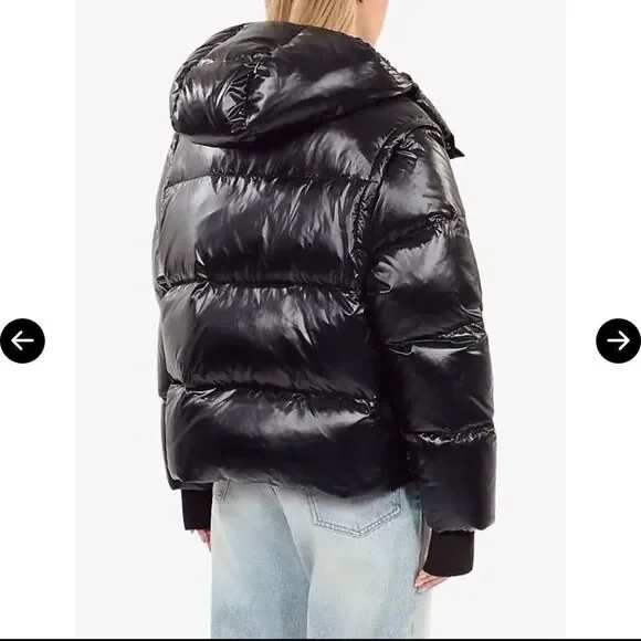$715 The Kooples Detachable-Sleeve Hooded Padded Shell-Down Jacket Puffer NWT Sm - Picture 7 of 13